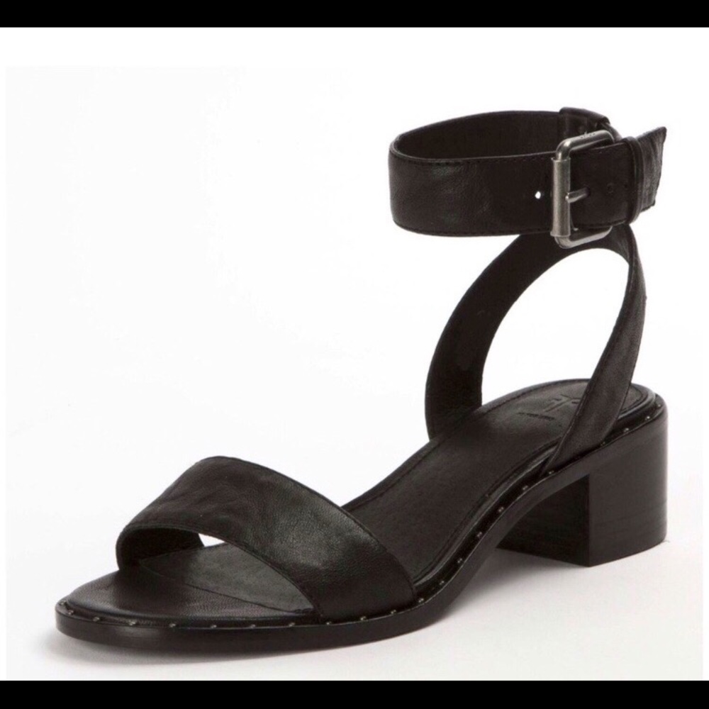 FRYE Cindy Black Leather Buckle Sandals Size 7 - Picture 8 of 8
